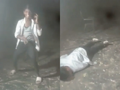 ダンスを踊っている最中に突然死する男性（インド）