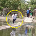 水の上を走る男性（中国）