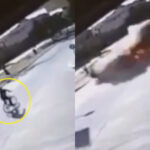 イスラエルのドローン攻撃で自転車に乗っていた男性が爆撃される事件（パレスチナ）