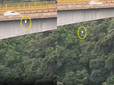 高さ100メートル以上に達する橋から身を投げた女性（コロンビア）